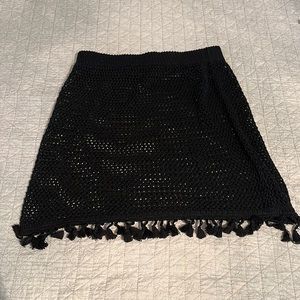 Black mesh cover up skirt